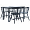 Maison Madeleine -  5 Piece Dining Set Solid Rubber Wood Black
